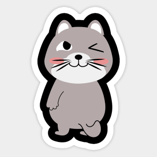 Cute cat cartoon character funny design. Sticker